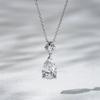 Drop Water Pendant Necklace 18K White Gold 2 Carat Pear Shape Brilliant Cut Real Lab Grown Diamond Pendant Necklaces