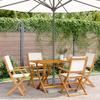 VidaXL Folding Garden Chairs Set of 4 Fabric and Solid Wood, Garden Seat, Patio Chair, Dining Chair of 3214574
