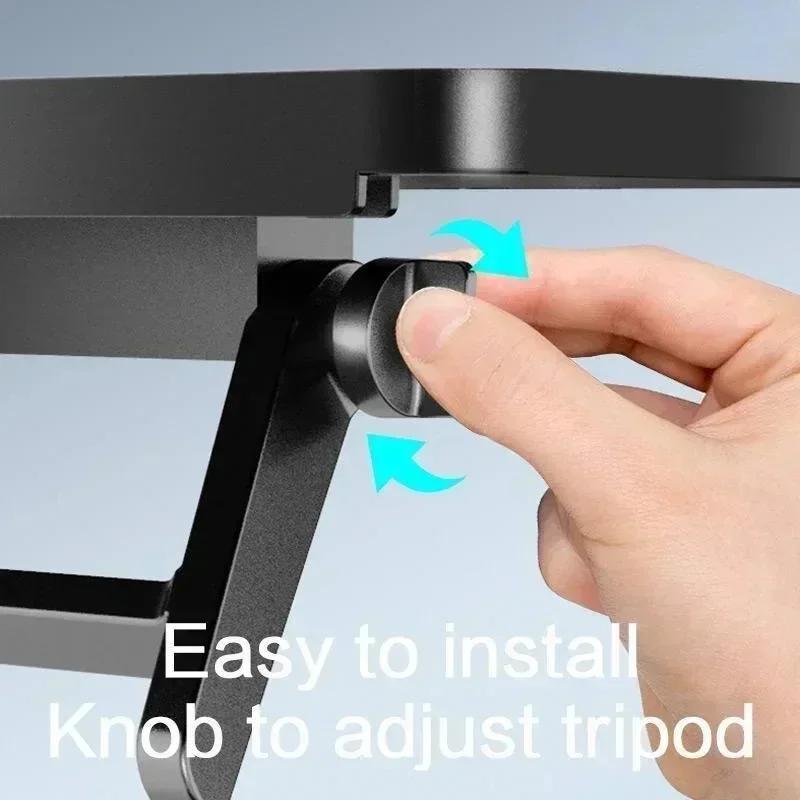 რეგულირებადი დასაკეცი მაგიდის სადგამი ტელევიზორის ეკრანისთვის, კომპიუტერის მონიტორისთვის, როუტერისთვის, სეტ-ტოპ ბოქსისთვის, პლეერისთვის, საოფისე/სახლის საცავი თარო-ორგანიზატორი