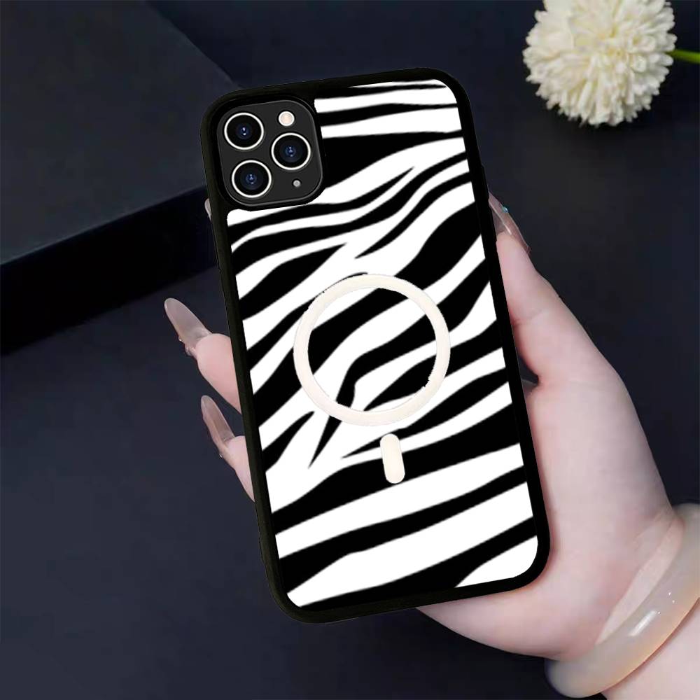 

Zebra Pattern Art For Magsafe Phone Case For IPhone 17 Air 16 15 14 13 12 11 Pro Max Plus Shockproof Cover iPhone 15