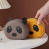 Creative Double Layer Coin Purse Panda Shape Multifunctional Key Bag Zipper Portable Small Handbag