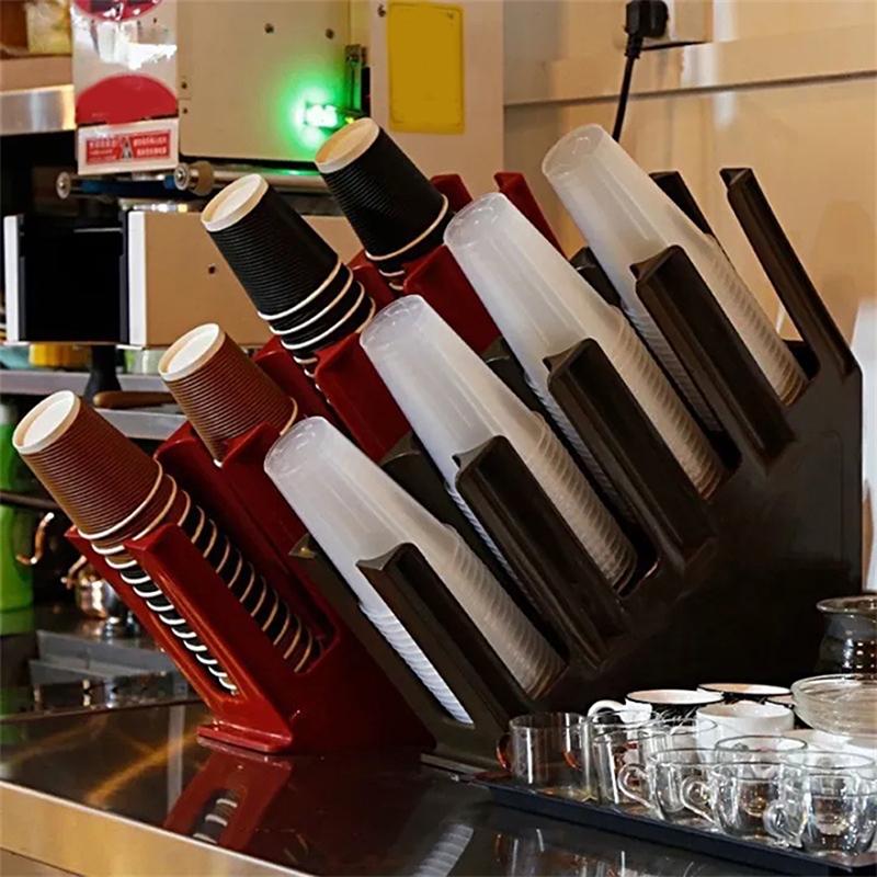 4 Layers Paper Cup Holder Disposable Cup Holder Coffee Milk Tea Bar Drinking Cup Holder Plastic Storage Rack Cup Divider
