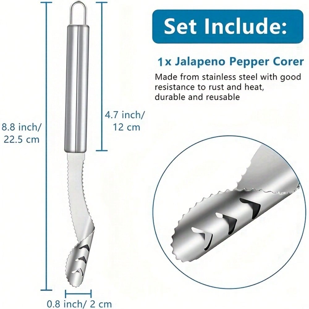 Pepper Corer & Seed Remover - Multifunctional Serrated - Upgrade Your Kitchen with This Stainless Steel