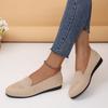 European and American Flat Knit Low-Top Slip-On Shoes - Women's Plus Size Lazy Work Style