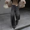 Dámské džíny s vysokým pasem a širokými nohavicemi Y2K Streetwear Vaky kalhoty Ležérní kalhoty