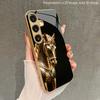 Gold Horse Pattern 2D Phone Case for Samsung Galaxy S26 S25 S24 S23 S22 S21 S20 A56 A36 A16 - Premium Glass Protective Cover