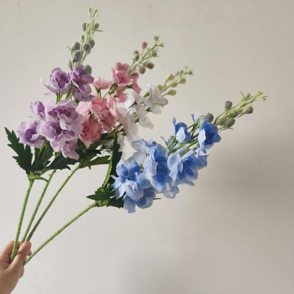 72cm Artificial Delphinium Flower Moisturizing Real Touch Delphinium Stem Lifelike Simulation Flower Office Decor
