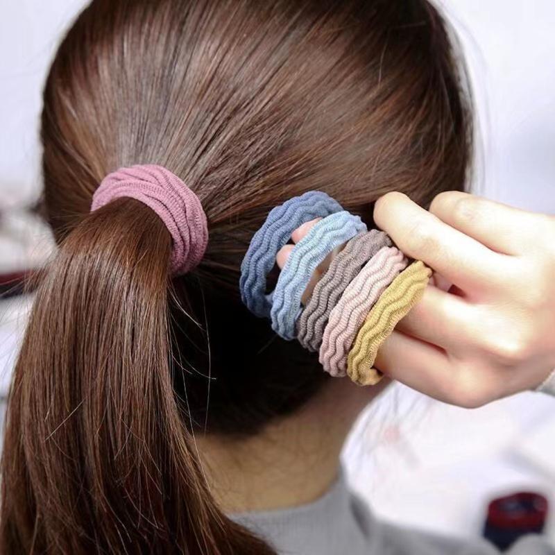 10 Adet Kadın Kızlar Temel Elastik Saç Bandı Bağları Scrunchie At Kuyruğu Tutucu Lastik Bantlar Kadınlar İçin Basit Kafa Bandı Saç Aksesuarları