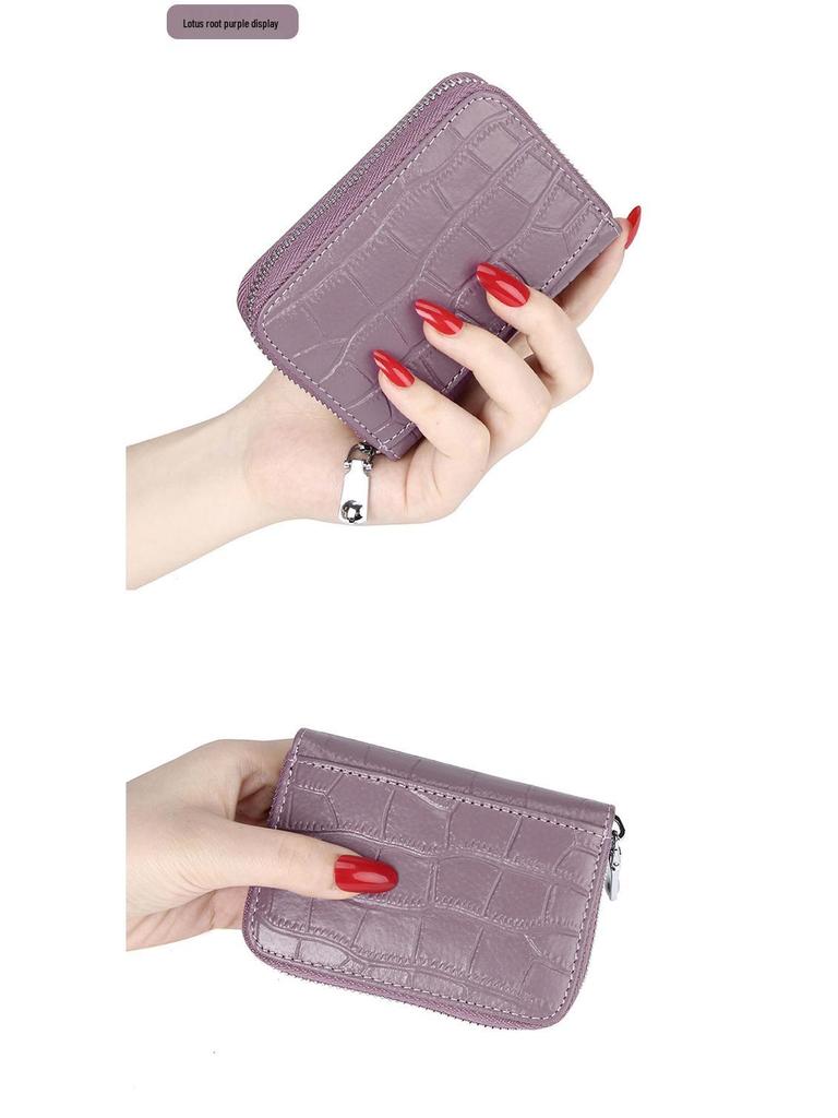 Alligator Pattern RFID Leather Anti-theft Accordion Card Holder - Large Capacity for Men's Business and ID Cards