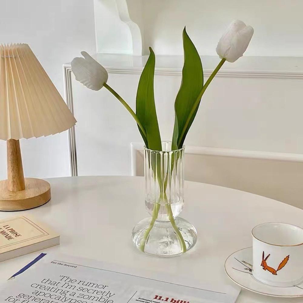 Nordic Creative Glass Vase Simple Transparent Vase Water Nourishing Flower Arrangement Living Room Decoration Modern Home Decor