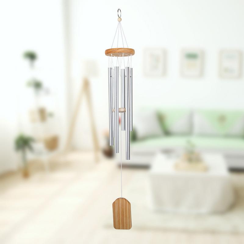 New Classic 26 Inch Aluminum Pipe Wind Chimes With Wooden Hanging Tag Farmhouses Terraces Gardens Balcony Corridor Decoration