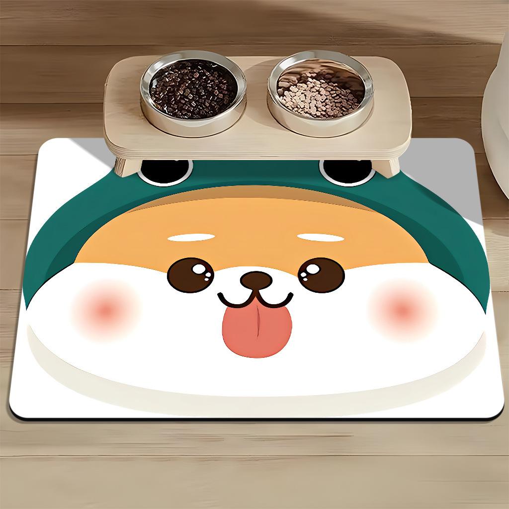 

Коврик для домашних животных, коврик для кошек, коврик для собак, коврик для миски для кошек, моющийся, впитывающий, нескользящий, без запаха и легко чистится 40*50cm【TPR2.5MM】