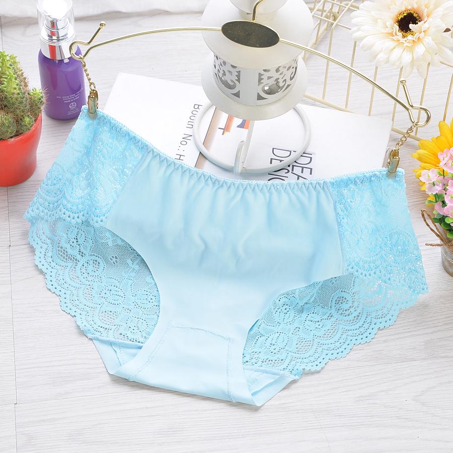 

Xiao Tian er 428 Женские дышащие кружевные трусики-слипы со средней посадкой, бесшовные, прозрачные One Size