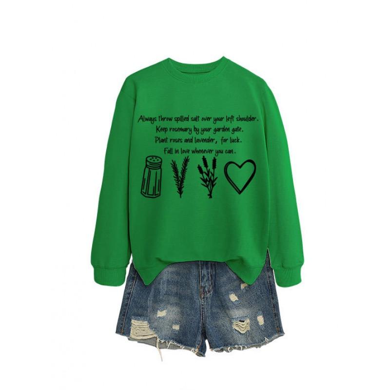 Womens Oversized Cotton Blend Hoodie Sweatshirt With Graphic Print Winter Casual Wear