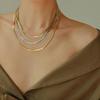 Trendy Double-Layer Snake & Blade Chain Necklace for Women