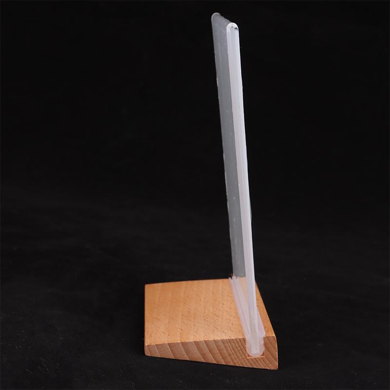 Table Top Wooden Acrylic Sign Holder Display Stand Double Sided, Bottom Load, Portrait Style Menu Paper Ad Photo Picture Frame