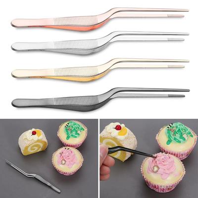 Hot Serving Presentation Kitchen Tool BBQ Clip Food Tweezer Stainless Steel Barbecue Tongs
