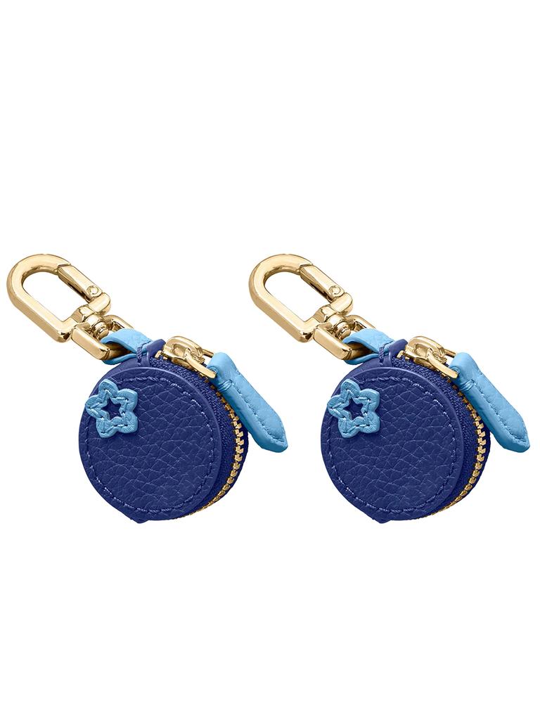 Mehrteiliges Set - Mini süßer Blaubeer-Frucht-Anhänger Münzbeutel Schlüsselanhänger Anhänger Mode PU-Leder-Anhänger Kleine Tasche Geschenk für Frauen