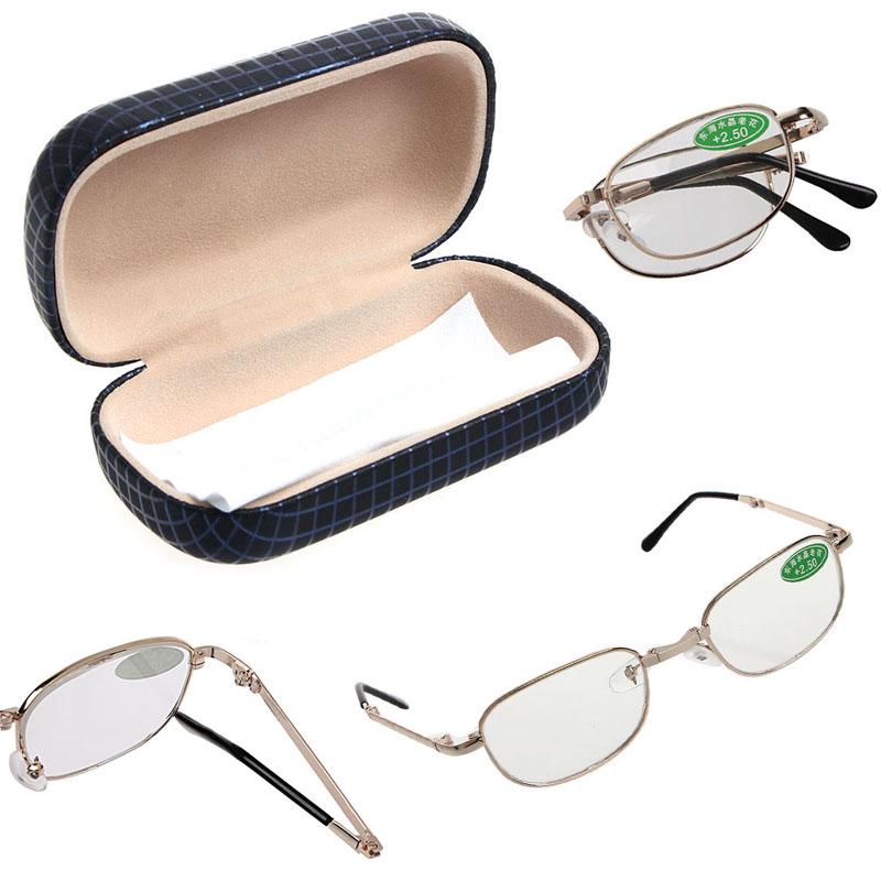 Foldable Metal Full Frame Reading Glasses Case Eyeglass +1.00 To +4.00 1Set