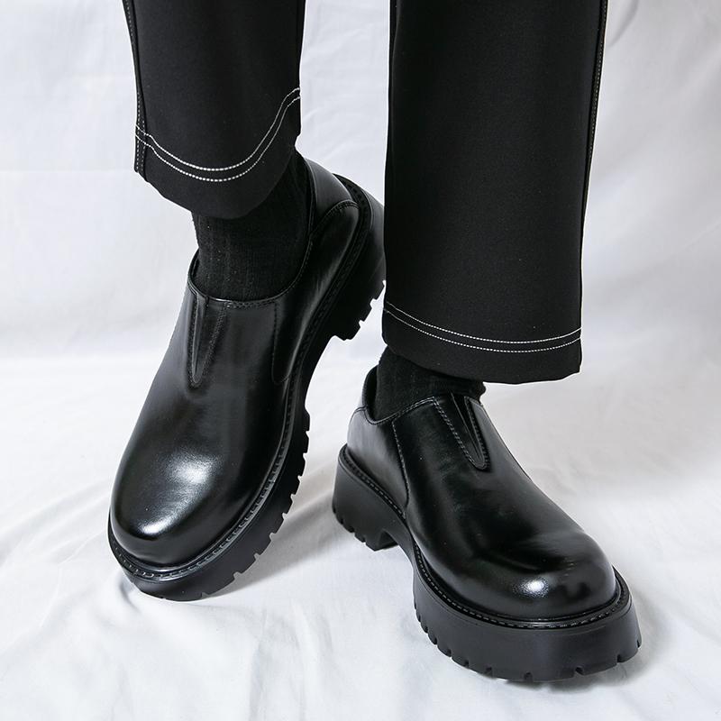 Fashion Casual thick soled men's leather shoes Fashion minimalist style Party and business Plus Size Trendy outdoor shoes Derby Hot