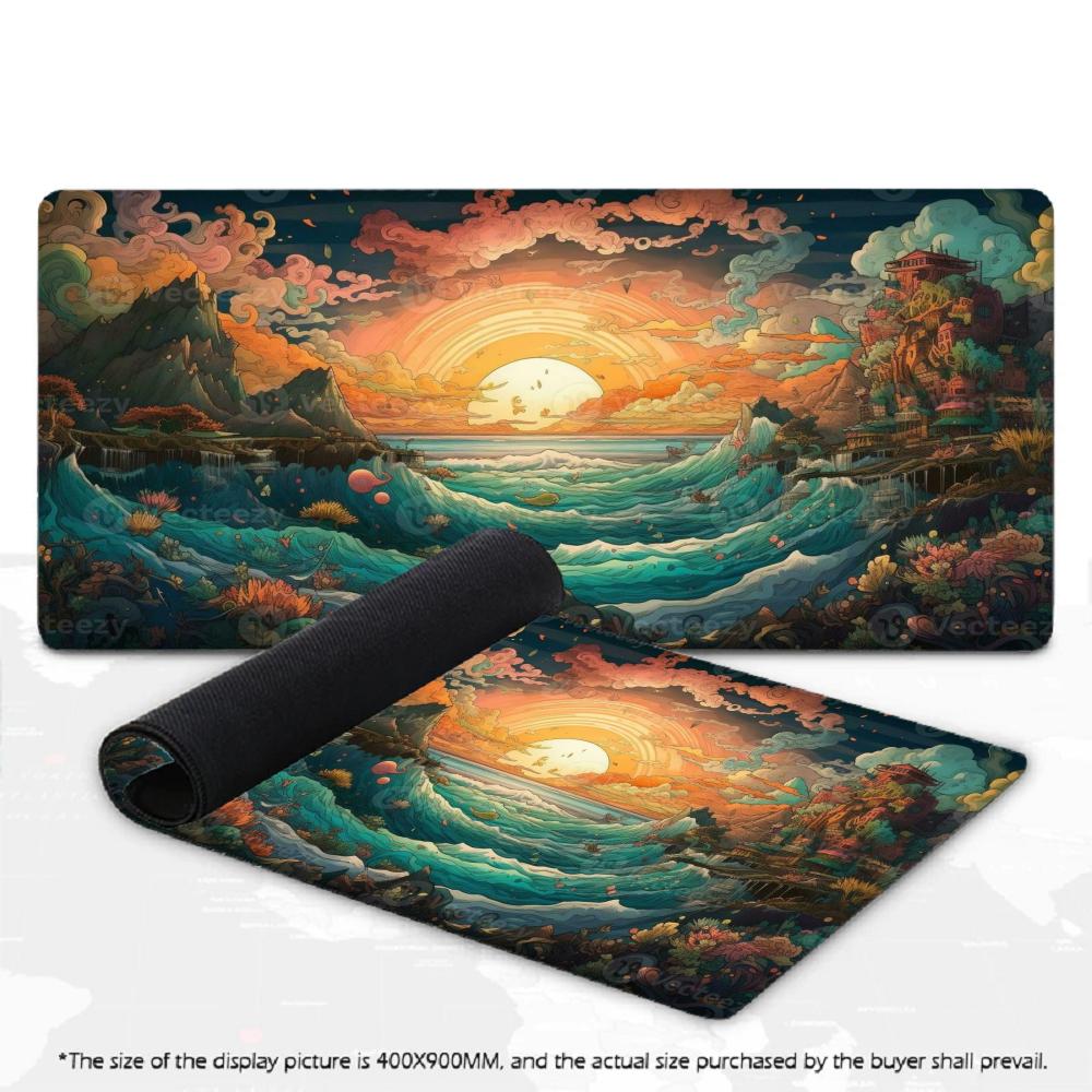 Colorful Large Gaming Mouse Pad XXL Sunset Valley Canyon Deskmat Non-Slip Rubber Game Mouse Mat Computer Keyboard Mats Gamer