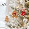 Durable Resin Holiday Ornaments 4 Pcs Gingerbread Christmas Ornaments Candy Cane Tree Lollipop Tree Decorations Man Xmas Hanging Decoration