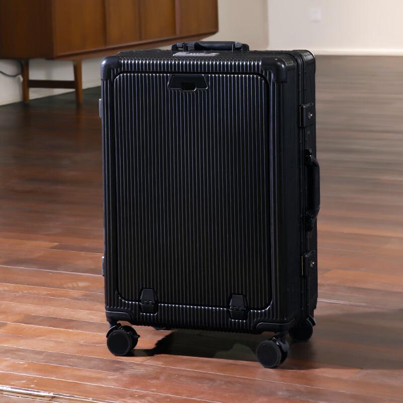 OEING Front-Opening Aluminum Frame Carry-On Suitcase