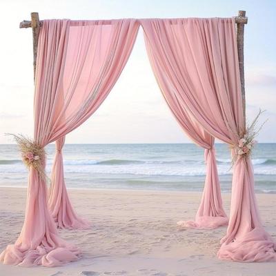 Chiffon Lawn Outdoor Sheer Drapes for Wedding & Festival Archway Decoration