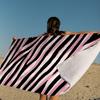 Asciugamano da Spiaggia Nuoto Stampa Zebra Bianca Nera Anime Asciugamano Morbido Assorbente Lavetta Regali per Bambini Viaggio Campeggio Palestra