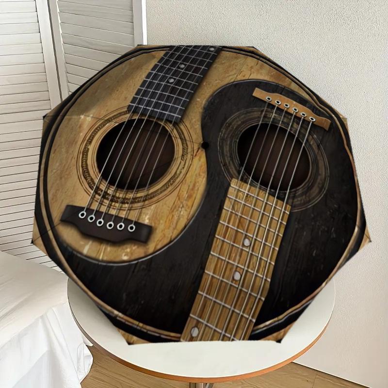 

1pc Acoustic Guitar Yin Yang Umbrella with Plastic Handle,Suitable for All Seasons Home Travel Outdoor UmbrellaDD506