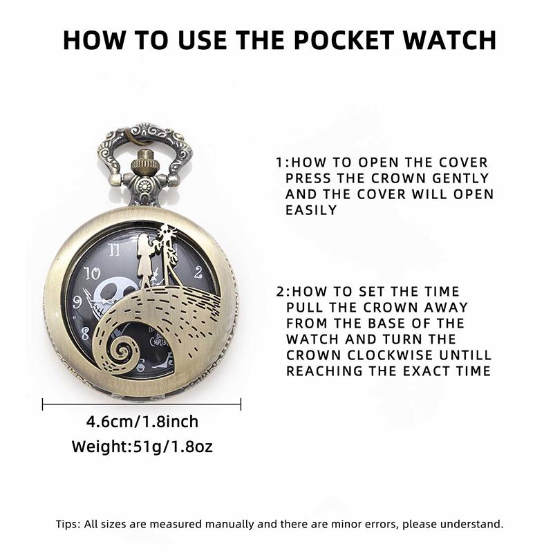 Men Watch Classic Vintage Carved Bronze Pocket Watch with Chain Necklace Vintage Quartz Pendant Watches Clock Chain Mens Women