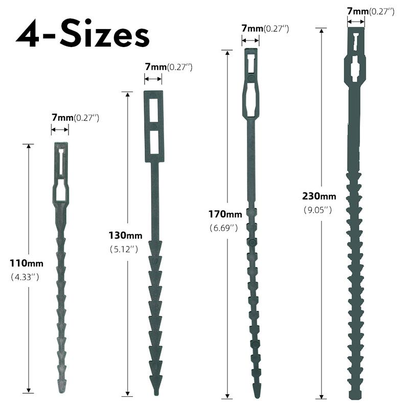 50Pcs Adjustable Plastic Plant Cable Ties Reusable Garden Tree Climbing Support Plant Vine Tomato Stem Clip Plant Straps Tools