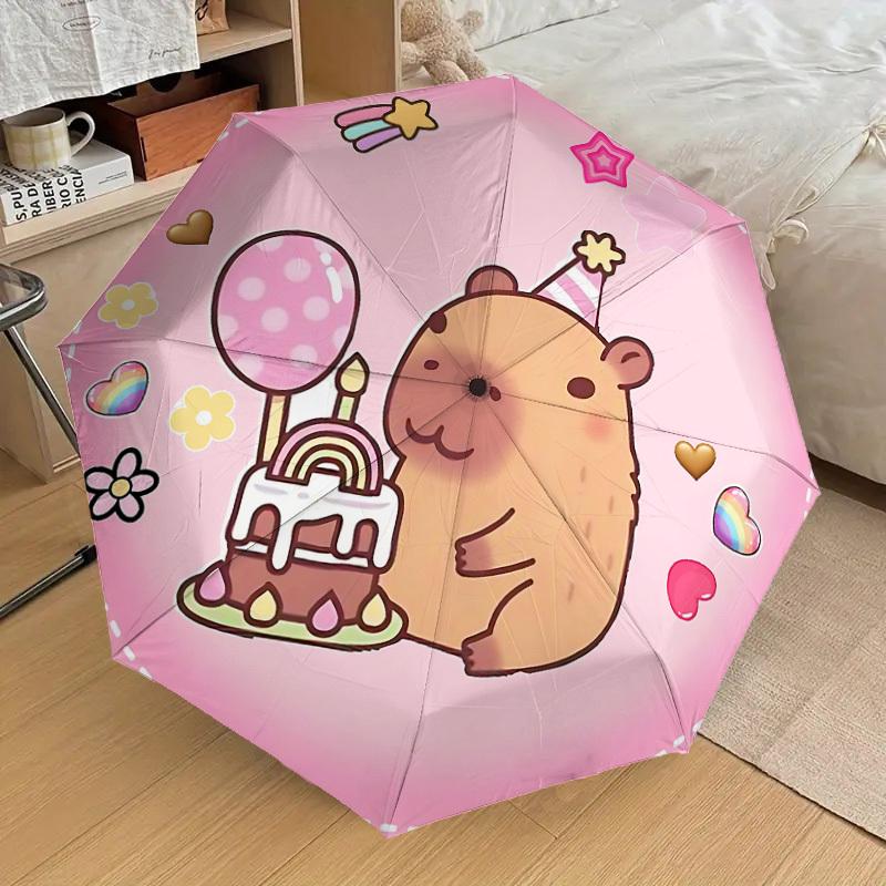 1PC Bear Birthday Umbrella-8-Rib Reinforced, Automatic Open, Lightweight & Durable, Cute Fashion Accessory for Outdoor, Beach or Casual Use, Beach Umb