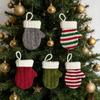 Christmas Festival Mini Knitted Sock Ornaments for Tree & Cutlery Decoration