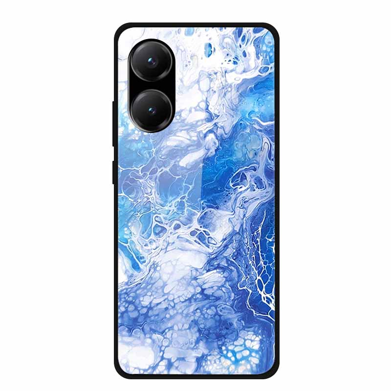 Tempered Glass Case For Poco X7 Pro Back Cover PC Hard Shockproof Cases for Xiaomi PocoX7 Pro Funda Marble Texture Fashion Coque