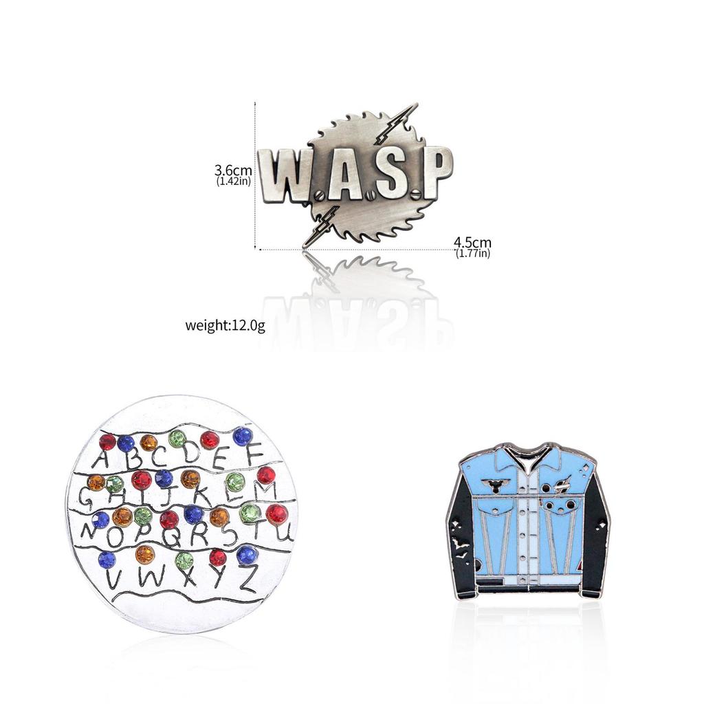 Stranger Things Alphabet Potted Plant Pin With Metallic Finish For Cosplay And Casual Wear