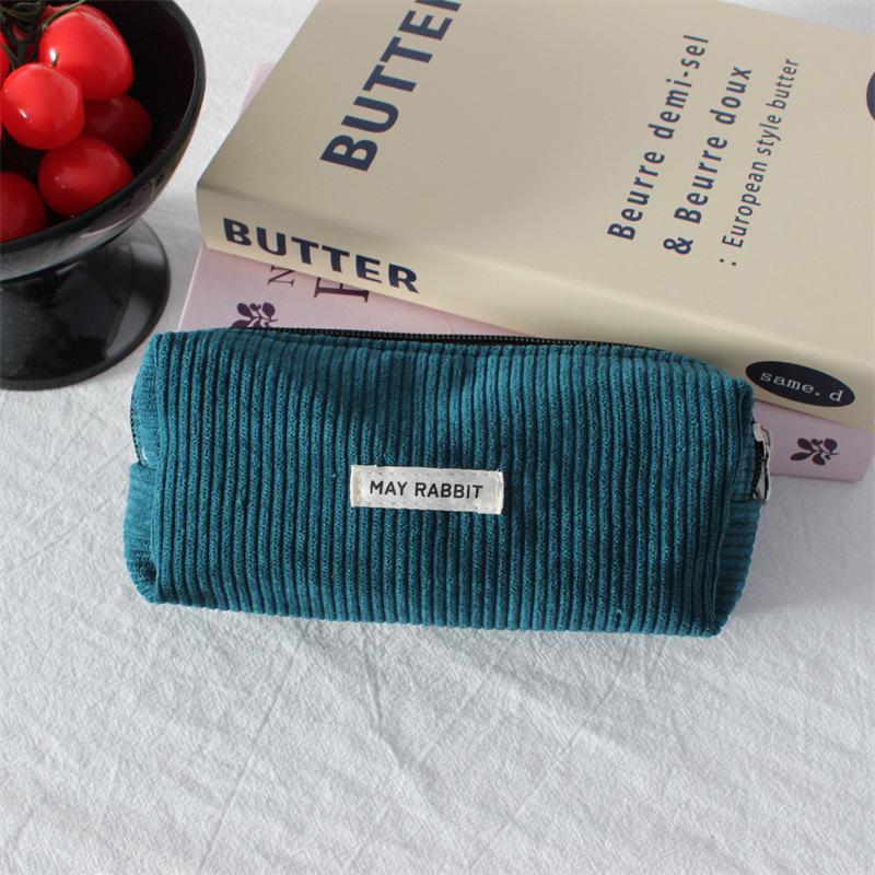 

Cute Corduroy Makeup Bags Pencil Case Solid Color Pen Bag Pouch Gift for Girls School Office Stationery Organizer Supplies