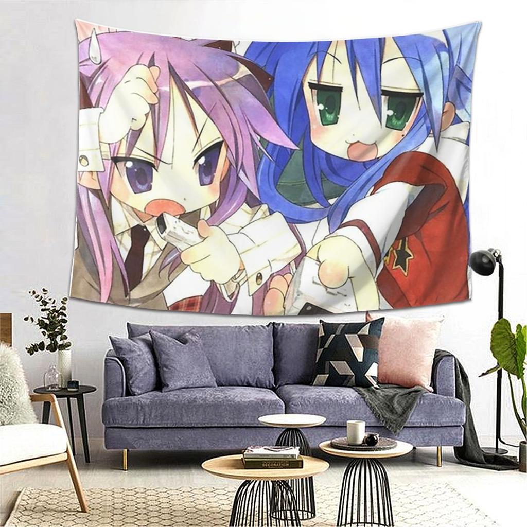 Lucky Star Anime Tapestry Wall Hanging Aesthetic Home Decoration Tapestries for Dorm Room
