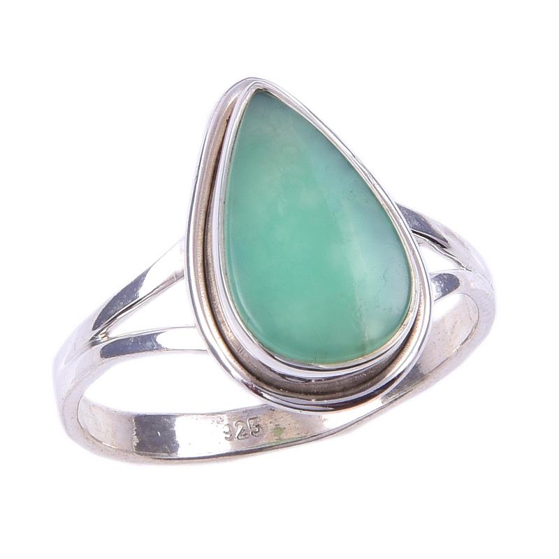 Natural Chrysoprase Gemstone Handmade 925 Solid Sterling Silver Ring Size 9 E2I38