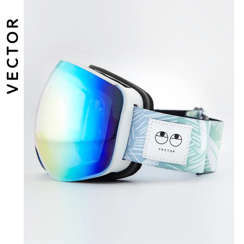 VECTOR OTG Ski Snowboard Goggles Women Men Skiing Eyewear UV 400 Snow Protection Glasses Adult Double Spherical Mirror Magnetic 7