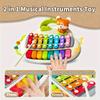 2-in-1 Baby Grand Piano Toy Keyboard with  Portable Sturdy Frame, Interactive Sound Buttons & Mallets for - Musical Learning