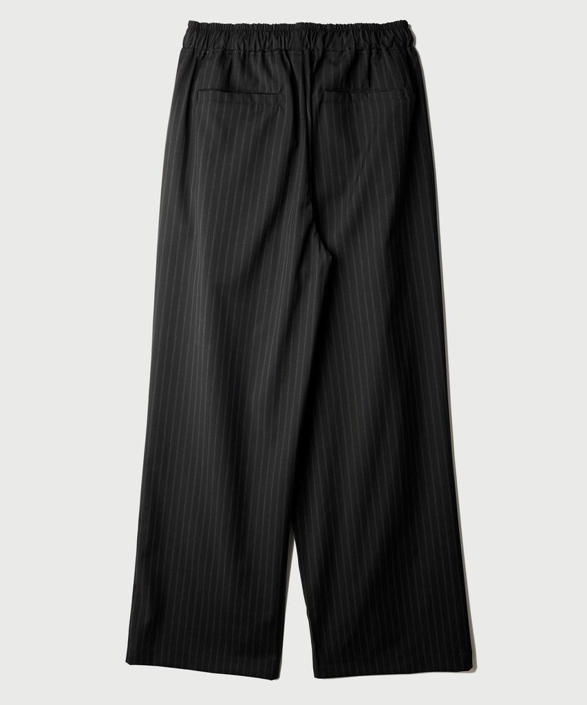 JEMUT Noah Double Stripe Elastic Waist Slacks Black Nslp2645