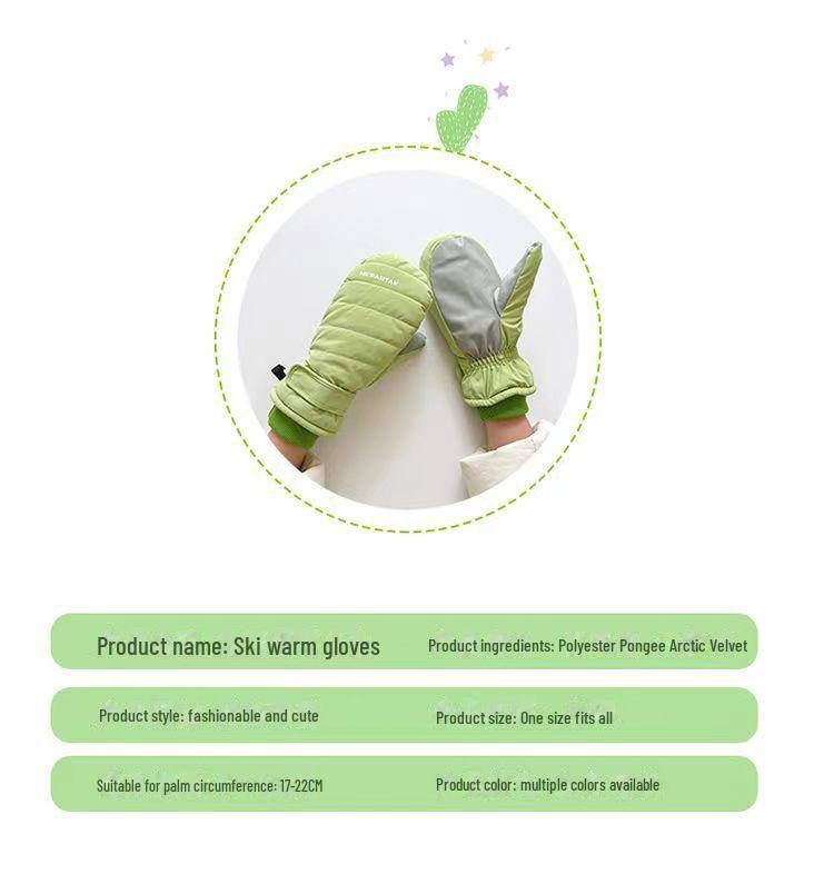 Mănuși de iarnă antiderapante, termoizolate pentru schi și ciclism, cu căptușeală de catifea