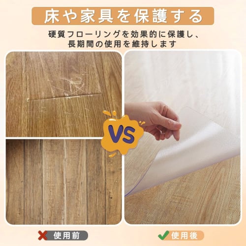 Kitchen Mat, 200 X 60 Cm, Transparent, 1.5 Mm Thick, Soft, Underfloor Heating Compatible, Easy Care, Non-Slip, Dent and Scratch Resistant, Cuttable, C