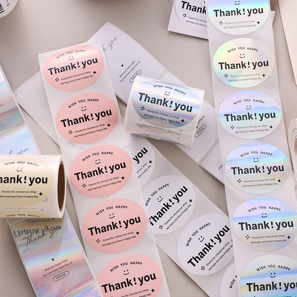 120 Stickersroll Thank You Stickers Cake Bakery Baking Decoration Self-Adhesive Labels Gift Packaging Sealing Stickers