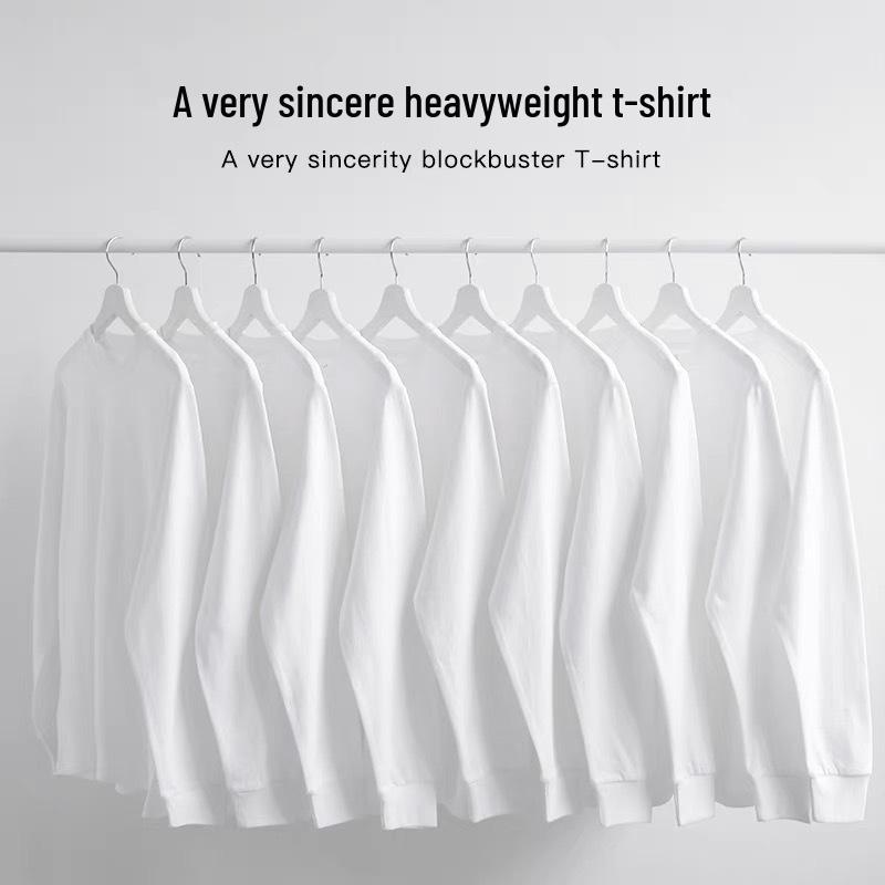 Heavyweight 320g Ribbed Crew Neck Long Sleeve Unisex Base Layer Sweatshirt