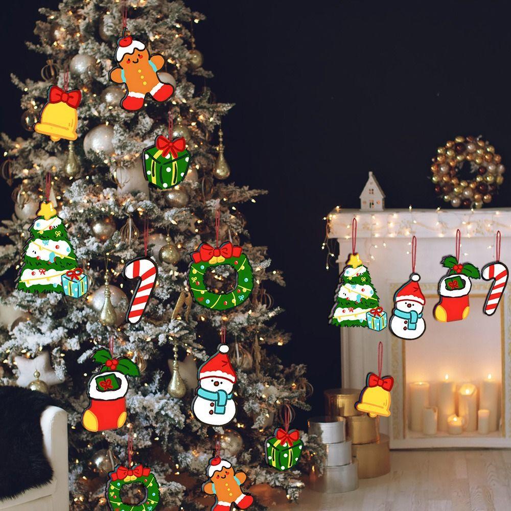 Handicrafts Wooden Christmas Wooden Pendant Cartoon Hanging Christmas Decoration DIY Ornament Desktop Ornament Christmas Tree