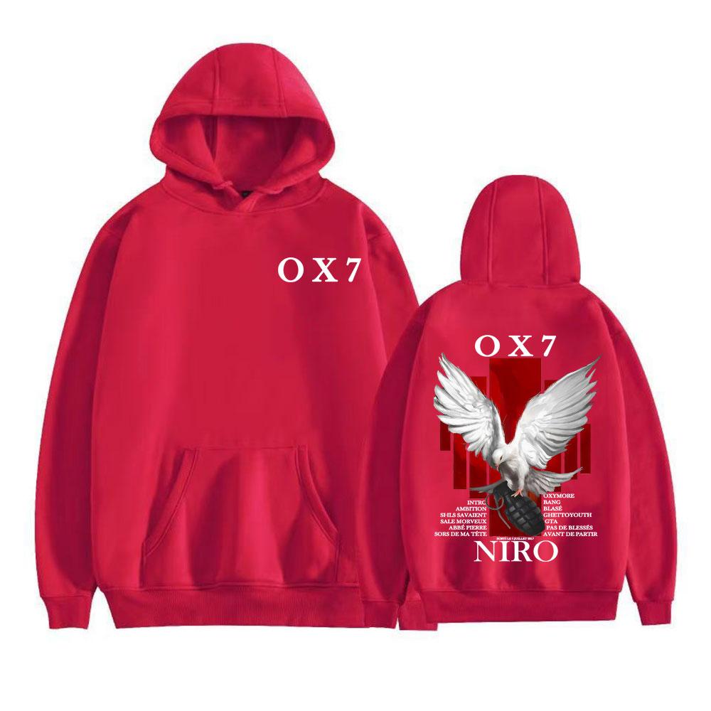 Rapper Niro OX7 Musikalbum Merch Sweatshirts Herrenbekleidung Harajuku Hip Hop Retro Hoodies Fleece Komfort Langarm Pullover