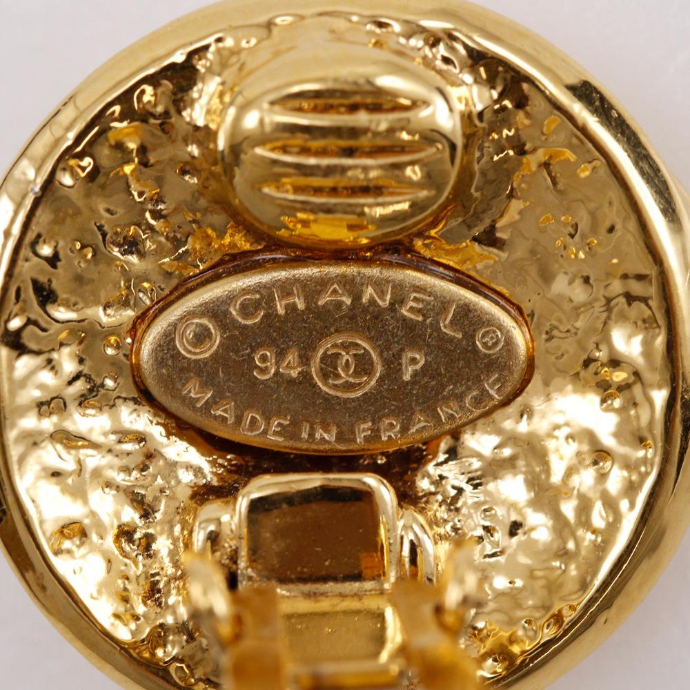 CHANEL COCO Mark Earring vintage Plated Gold 21.1g Women Used