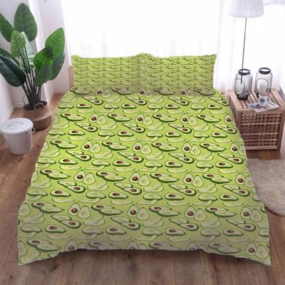 Set Paturi de O Persoană 3D Imprimeu Fruct Verde Avocado Design Copii Seturi de Lenjerie de Pat Pătură Plapumă Set pentru Pat de O Persoană Dublu și 2 Buc Față de Pernă